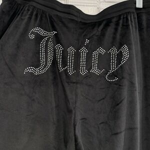 Juicy Couture Black Velour Rhinestone Pajama Lounge Pants Womens Large